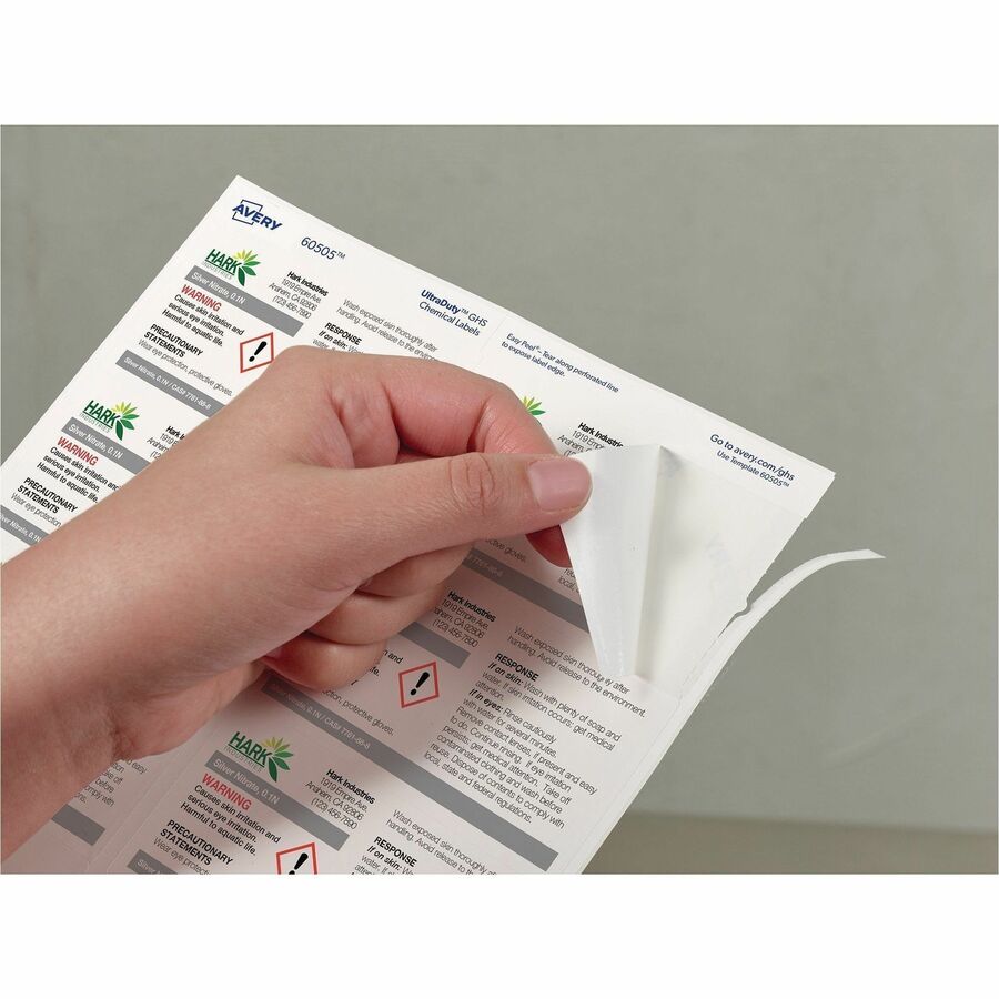 Avery&reg; UltraDuty™ GHS Chemical Labels 2" x 4" , for Laser Printers - 60505