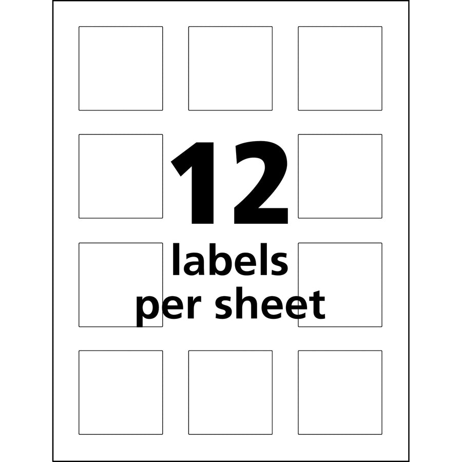 Avery&reg; UltraDuty™ GHS Chemical Labels 2" x 2" , Permanent Adhesive, for Laser Printers - 60506