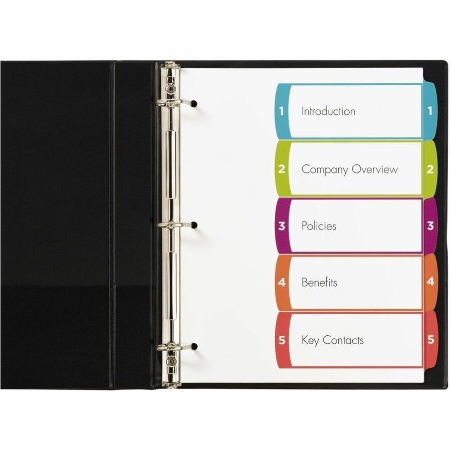 Avery Ready Index&reg; Customizable Table of Contents Dividers 5 Tabs, for Laser and Inkjet Printers - 11840