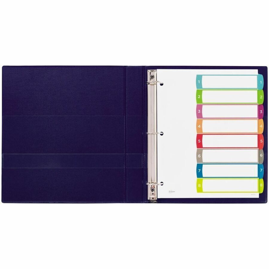 Avery Ready Index&reg; Customizable Table of Contents Dividers 8 Tabs, for Laser and Inkjet Printers - 11841