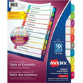 Avery Ready Index&reg; Customizable Table of Contents Dividers 10 Tabs, for Laser and Inkjet Printers