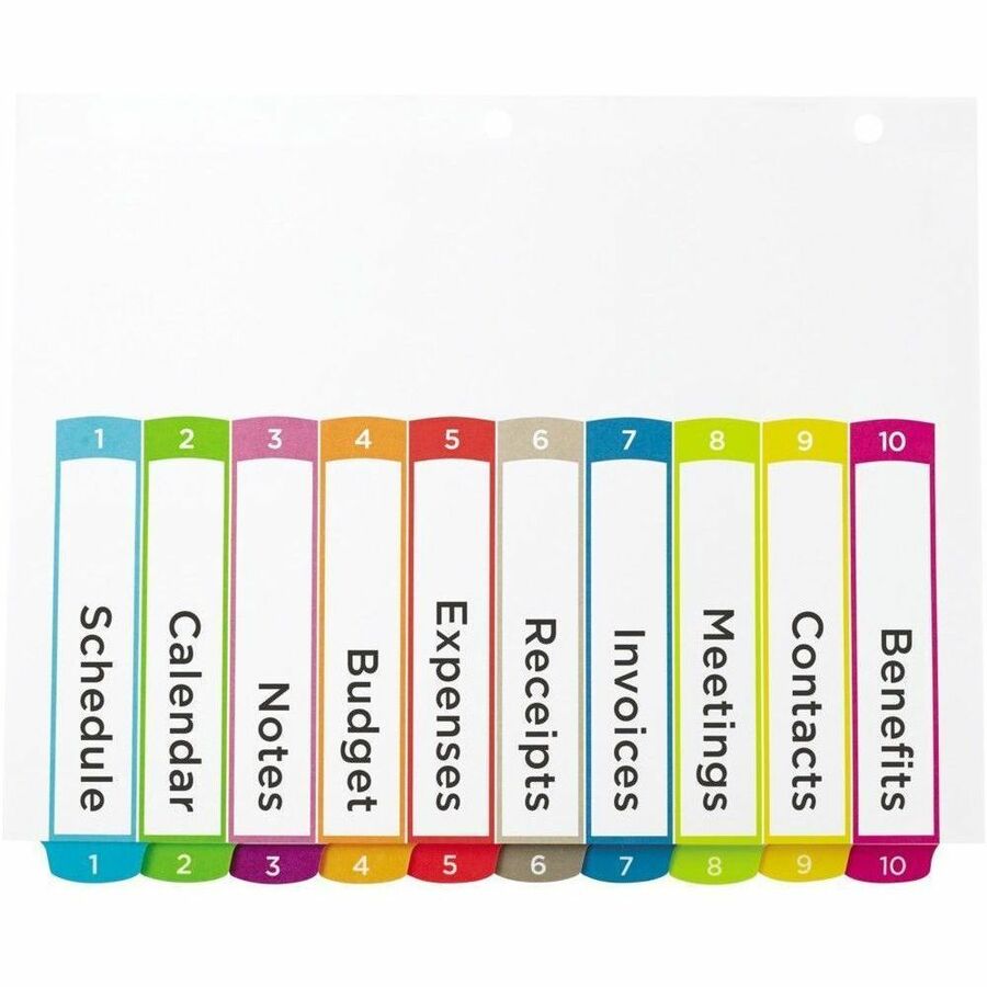 Avery Ready Index&reg; Customizable Table of Contents Dividers 10 Tabs, for Laser and Inkjet Printers - 11842
