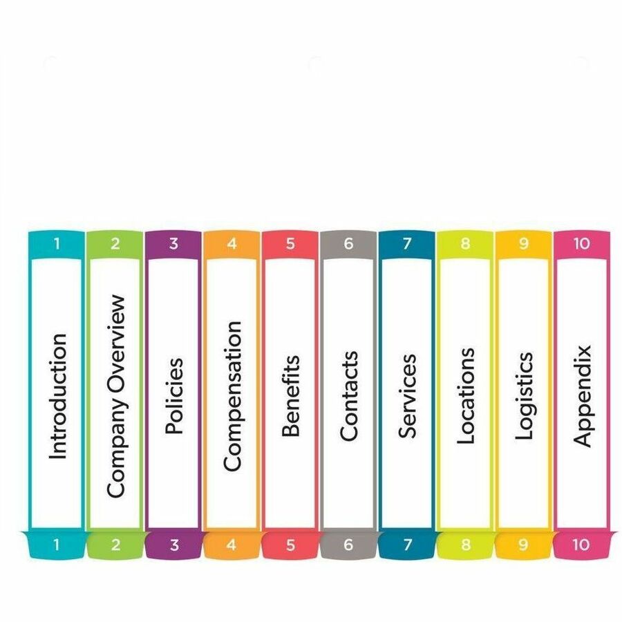 Avery Ready Index&reg; Customizable Table of Contents Dividers 10 Tabs, for Laser and Inkjet Printers - 11842