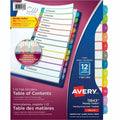Avery Ready Index&reg; Customizable Table of Contents Dividers 12 Tabs, for Laser and Inkjet Printers