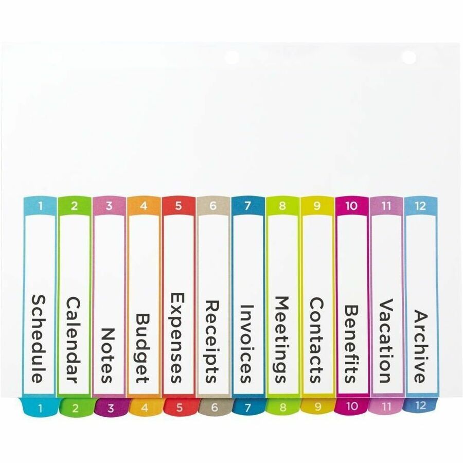 Avery Ready Index&reg; Customizable Table of Contents Dividers 12 Tabs, for Laser and Inkjet Printers - 11843