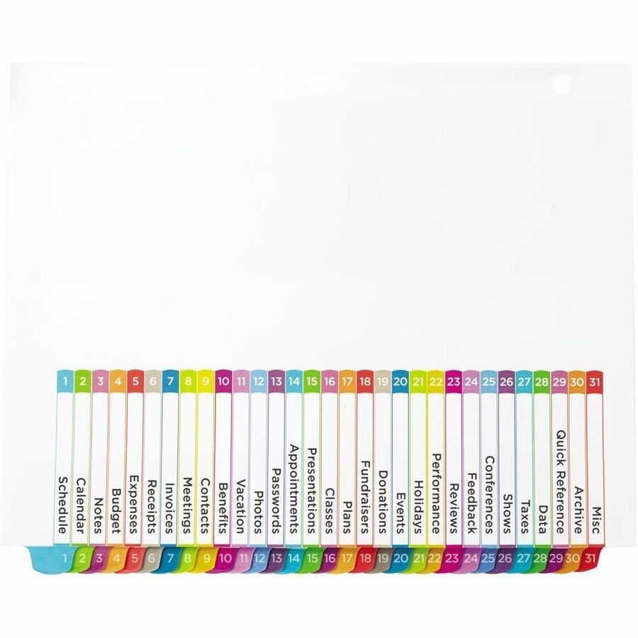 Avery Ready Index&reg; Customizable Table of Contents Dividers Tabs 1 - 31, for Laser and Inkjet Printers - 11846