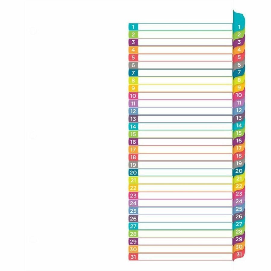 Avery Ready Index&reg; Customizable Table of Contents Dividers Tabs 1 - 31, for Laser and Inkjet Printers - 11846