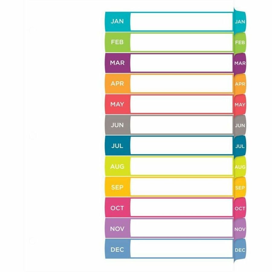 Avery Ready Index&reg; Customizable Table of Contents Dividers Tabs Jan - Dec, for Laser and Inkjet Printers - 11847