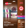 Avery Kraft Brown Oval Labels 1-1/2" x 2-1/2" , Permanent Adhesive, for Laser and Inkjet Printers