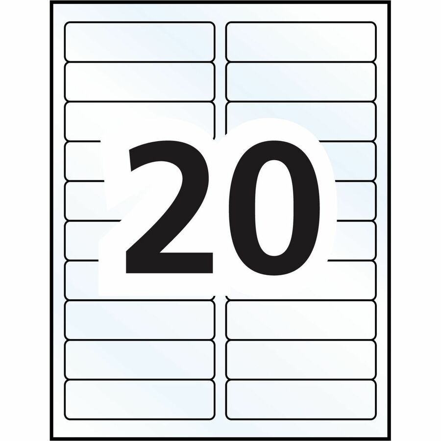 Avery&reg; Rectangle Clear Labels with Easy Peel&reg;1" x 4" , for Laser/Inkjet Printers - 7661