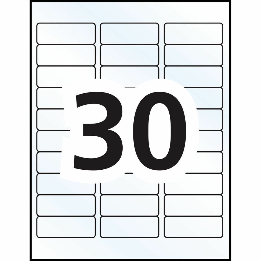 Avery&reg; Rectangle Clear Labels with Easy Peel&reg;1" x 2-5/8" , for Laser/Inkjet Printers - 7666