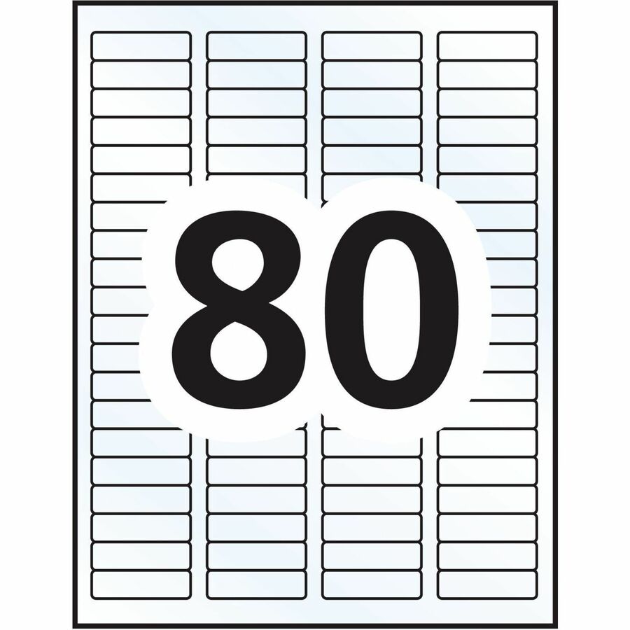 Avery&reg; Rectangle Clear Labels with Easy Peel&reg; 1/2" x 1-3/4" , for Laser/Inkjet Printers - 7667