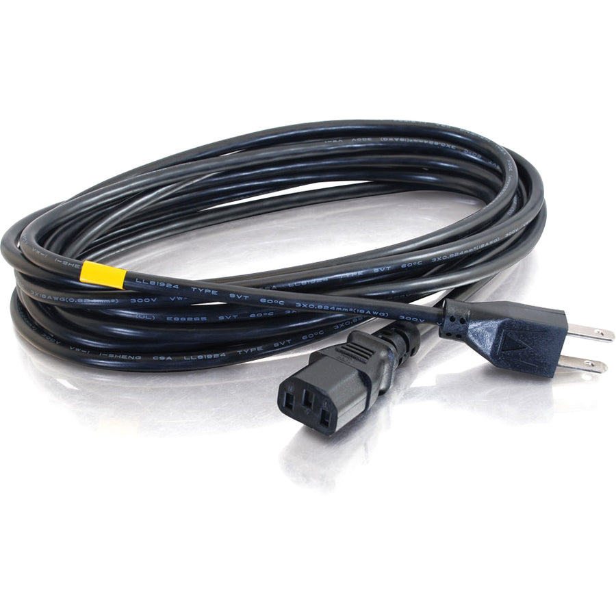 Alternate-Image2 Image for C2G 1ft Universal Power Cord - 18 AWG - NEMA 5-15P to IEC320C13