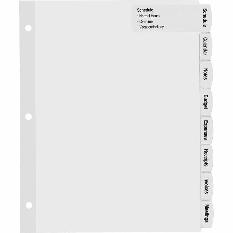 Avery&reg; Big Tab Printable Large White Dividers with Easy Peel, 8 Tabs - 14441