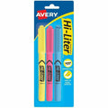 Avery Pen Style HI-LITER Chisel Tip, Assorted Colours, Pack of 3