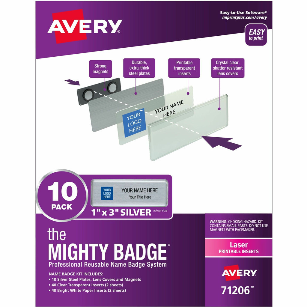 The Mighty Badge&reg; by Avery&reg; Reusable Magnetic Professional Name Badge Kits