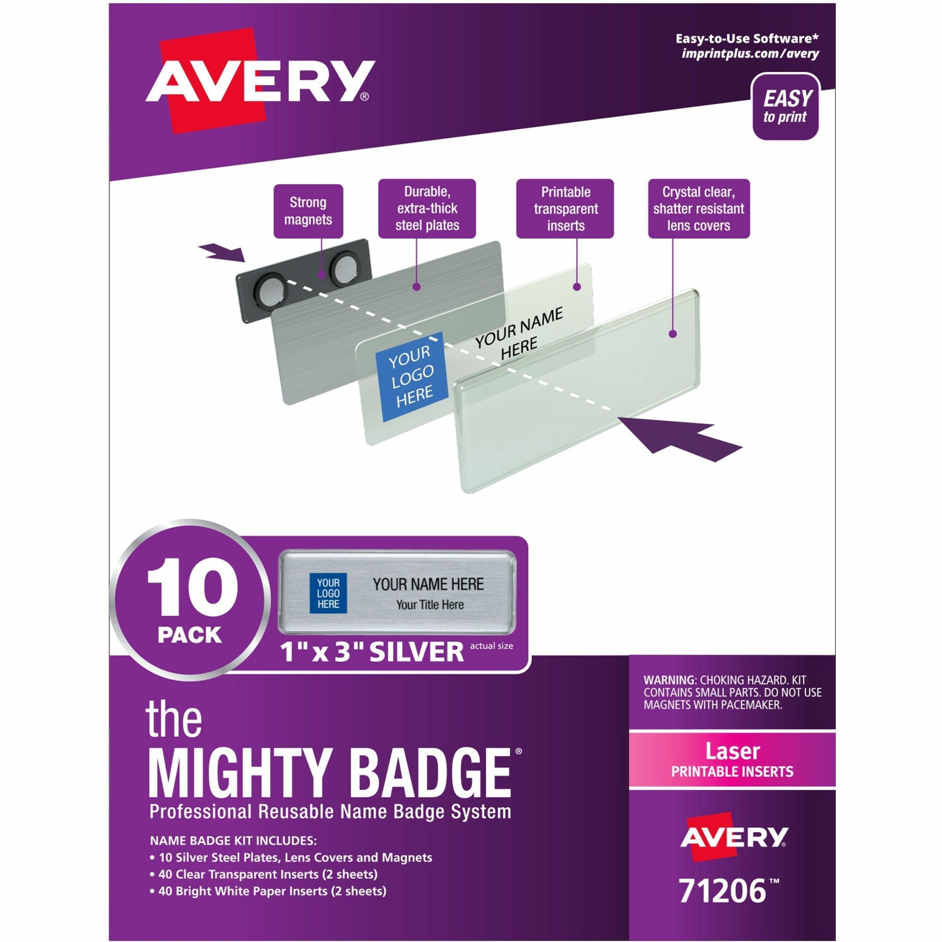The Mighty Badge&reg; by Avery&reg; Reusable Magnetic Professional Name Badge Kits