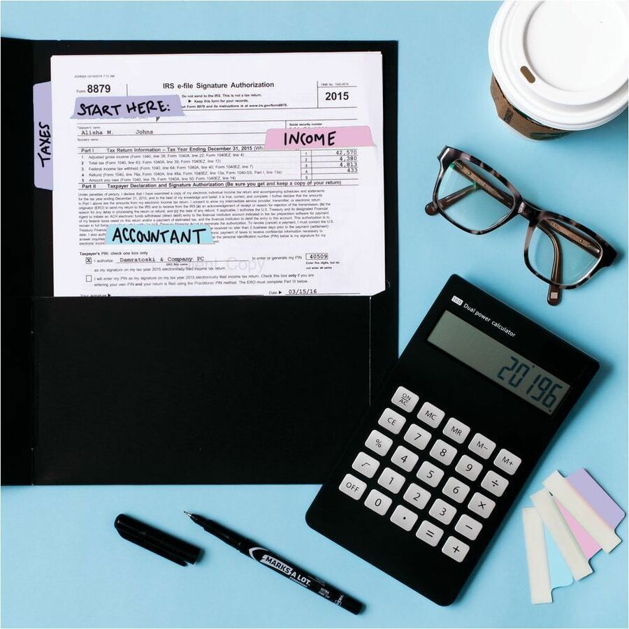 Avery UltraTabs™ Filing Tabs Repositionable, Two-Side Writable Margin Tabs 3" x 1-1/2" - 74777