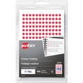 Avery&reg; Removable Colour Coding LabelsHandwrite, 1/4" , Red