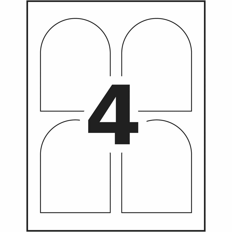 White Arched Wine Bottle Labels 4-3/4" x 3-1/2" , Permanent Adhesive, for Laser and Inkjet Printers - 22811