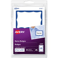Avery&reg; Name Badge Labelsfor Laser or Inkjet Printers, 2 11/32" x 3-3/8" , Blue Border