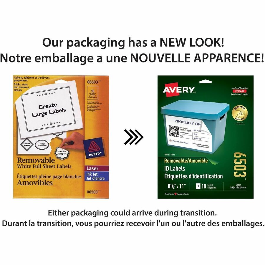 Avery Removable ID Labels for Laser and Inkjet Printers - 06503