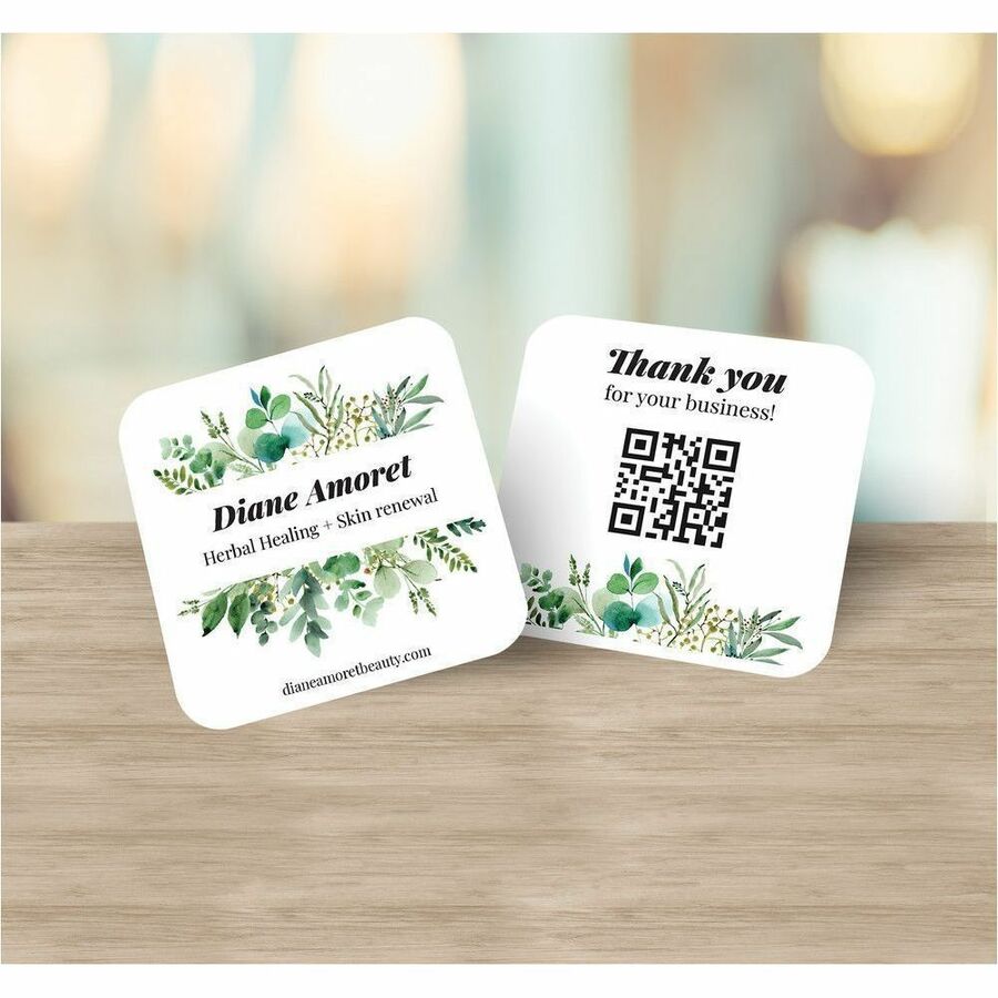 Avery Square Business Cards with Sure Feed™ Technology Clean Edge, 2-1/2" x 2-1/2" , for Laser and Inkjet Printers - 35702