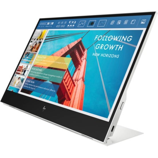 Alternate-Image3 Image for HP E14 G4 14" Class Full HD LCD Portable Monitor - 16:9 - Silver
