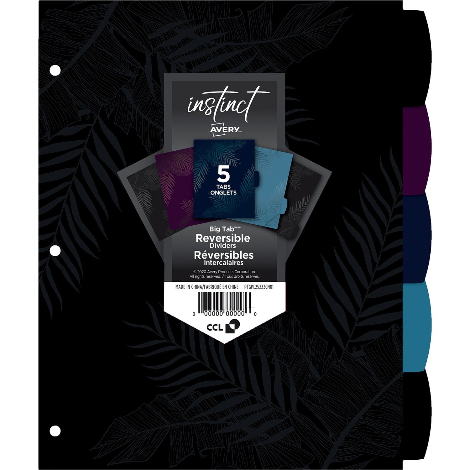 Avery&reg; Big Tab Reversible Dividers 5 Tabs, Instinct Pattern