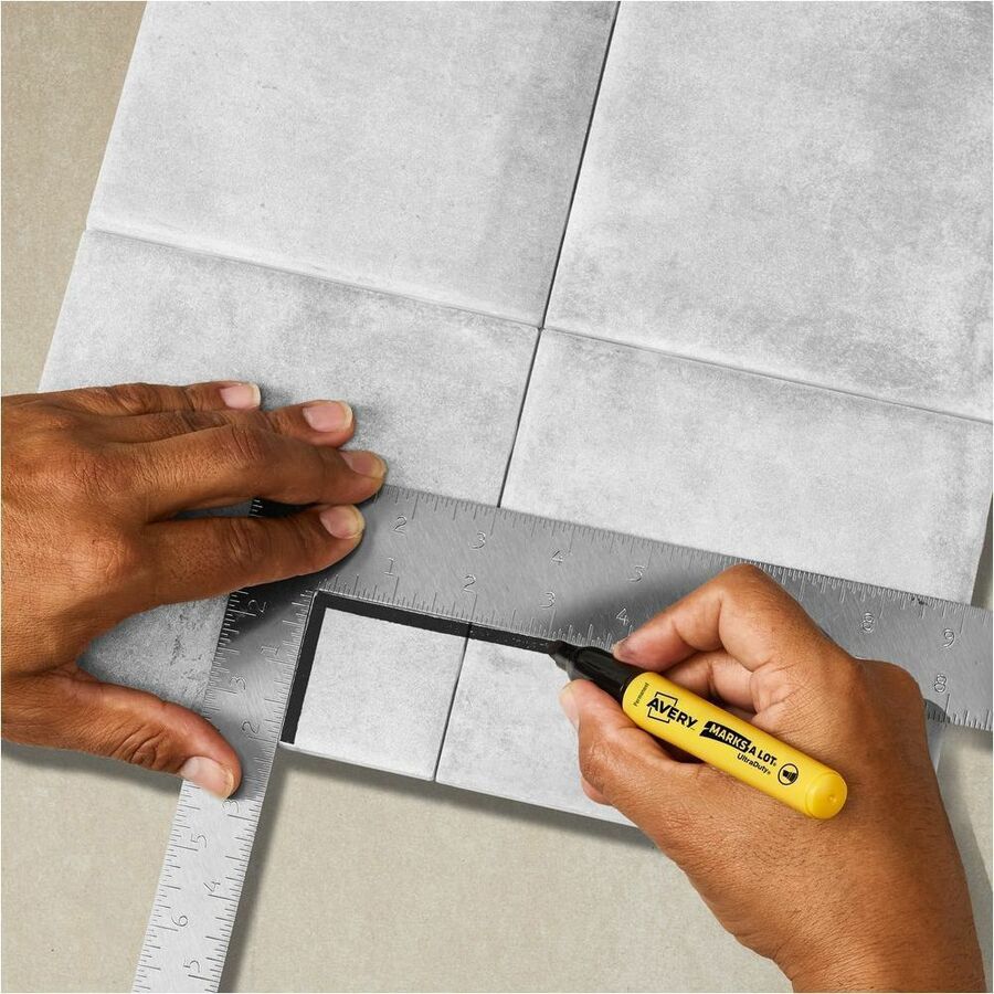 Avery Marks A Lot&reg; UltraDuty&reg; Markers Large Chisel Tip, Black, Box of 12 - 29842