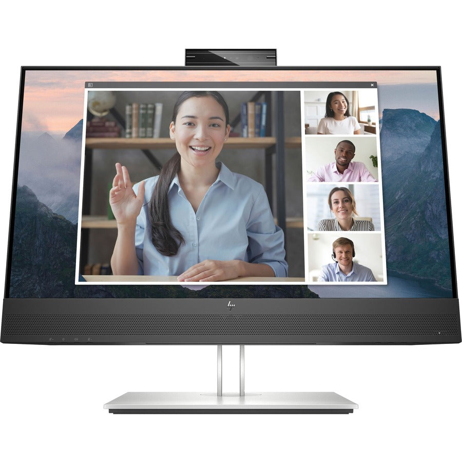 Front Image for HP E24mv G4 24" Class Webcam Full HD LCD Monitor - 16:9 - Black, Silver