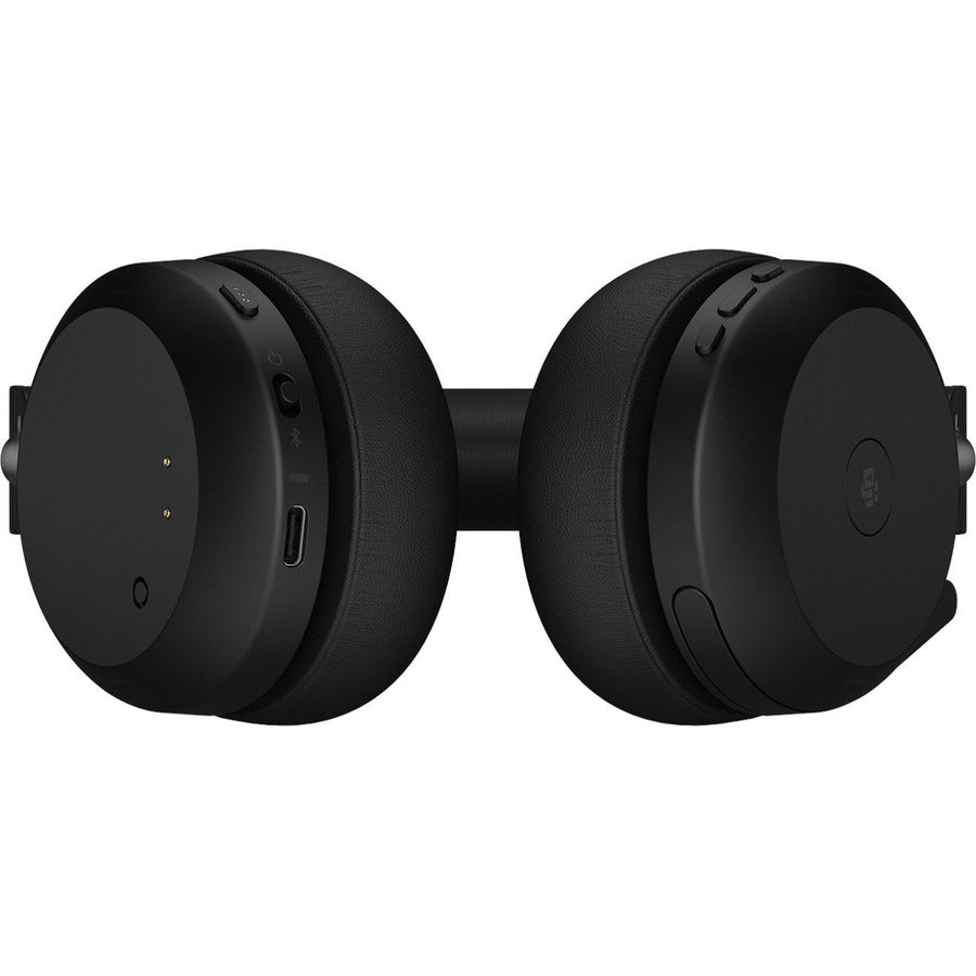 Bottom Image for Jabra Evolve2 75 Wireless On-ear Stereo Headset - USB-C - Unified Communication - With Charging Stand - Black - Binaural - Ear-cup - 3000 cm - Bluetooth - 20 Hz to 20 kHz - MEMS Technology Microphone - Noise Cancelling