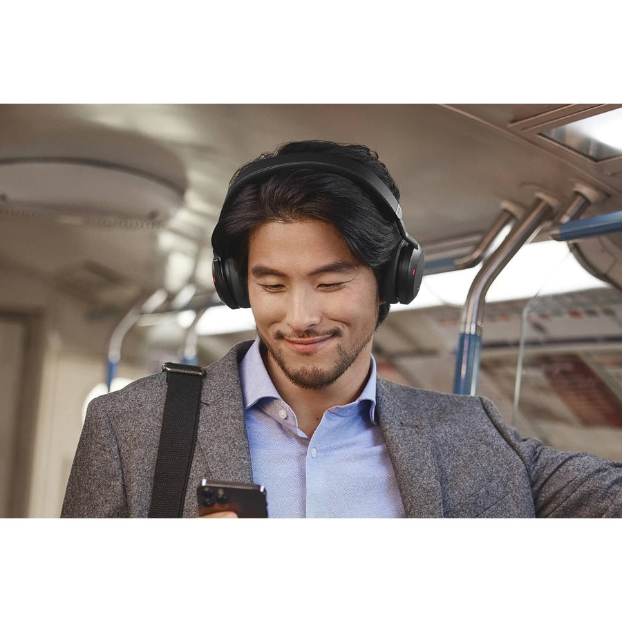 Alternate-Image9 Image for Jabra Evolve2 75 Wireless On-ear Stereo Headset - USB-A - Unified Communication - With Charging Stand - Black - Binaural - Ear-cup - 3000 cm - Bluetooth - 20 Hz to 20 kHz - MEMS Technology Microphone - Noise Cancelling