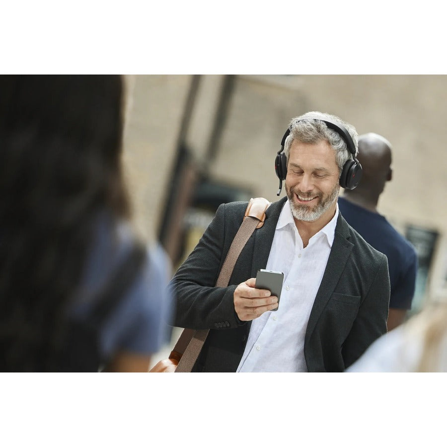 Alternate-Image6 Image for Jabra Evolve2 75 Wireless On-ear Stereo Headset - USB-C - For MS Teams - Black - Binaural - Ear-cup - 3000 cm - Bluetooth - 20 Hz to 20 kHz - MEMS Technology Microphone - Noise Cancelling