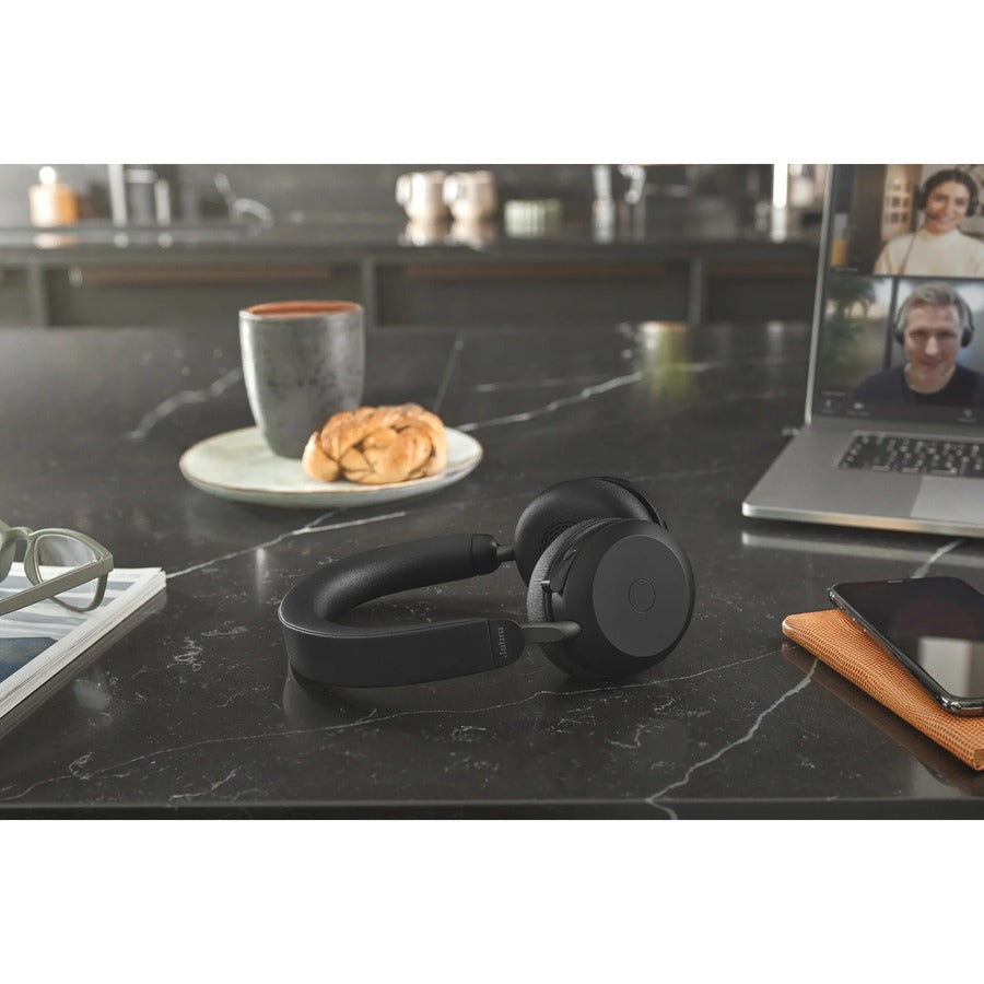 Alternate-Image8 Image for Jabra Evolve2 75 Wireless On-ear Stereo Headset - USB-C - For MS Teams - Black - Binaural - Ear-cup - 3000 cm - Bluetooth - 20 Hz to 20 kHz - MEMS Technology Microphone - Noise Cancelling