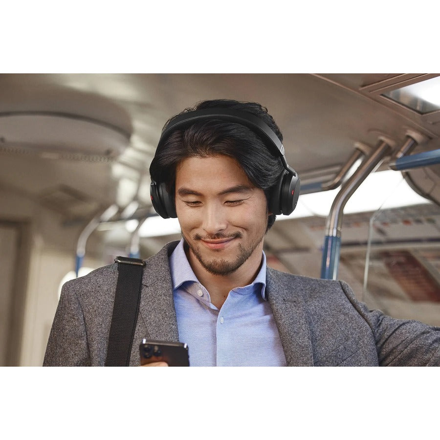 Alternate-Image7 Image for Jabra Evolve2 75 Wireless On-ear Stereo Headset - USB-A - For MS Teams - Black - Binaural - Ear-cup - 3000 cm - Bluetooth - 20 Hz to 20 kHz - MEMS Technology Microphone - Noise Cancelling