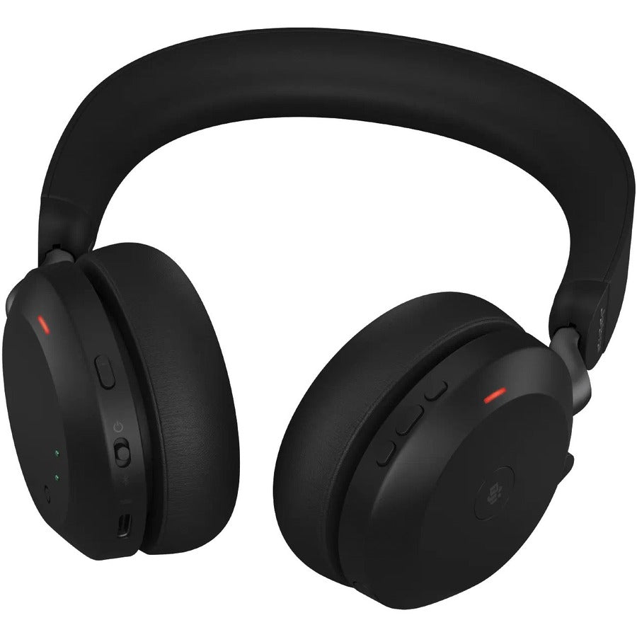 Bottom Image for Jabra Evolve2 75 Wireless On-ear Stereo Headset - USB-A - For MS Teams - Black - Binaural - Ear-cup - 3000 cm - Bluetooth - 20 Hz to 20 kHz - MEMS Technology Microphone - Noise Cancelling
