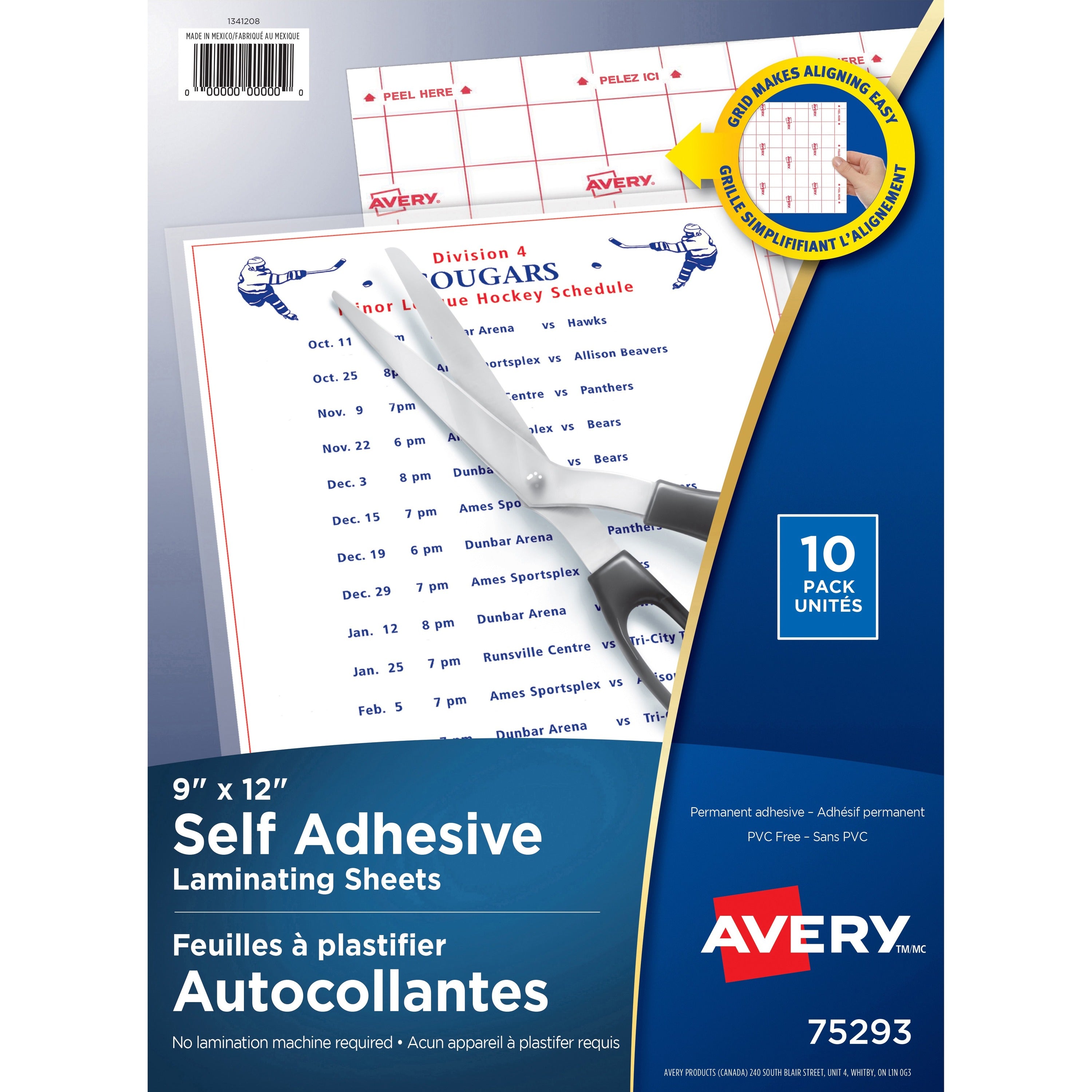 Avery Self Adhesive Laminating Sheets 9" x 12"