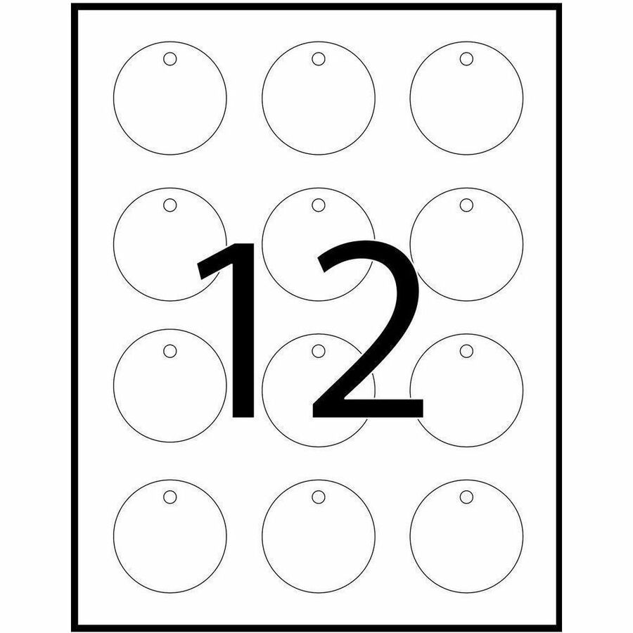 Avery Printable Round Tags with Strings 2" Diameter, for Laser and Inkjet Printers - 22857
