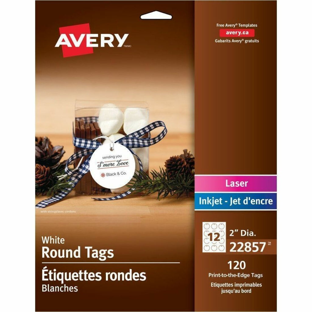 Avery Printable Round Tags with Strings 2" Diameter, for Laser and Inkjet Printers