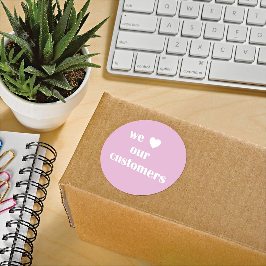 Avery Matte White Round Labels 2" Diameter, Permanent Adhesive, for Laser and Inkjet Printers - 22859