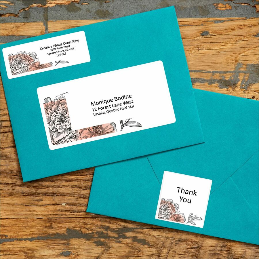 Glossy White Square Labels 2" x 2" , Permanent Adhesive, for Laser and Inkjet Printers - 22833