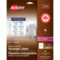 White Vinyl Film Rectangle Labels 8" X 10-1/2" , Removable Adhesive, for Laser Printers