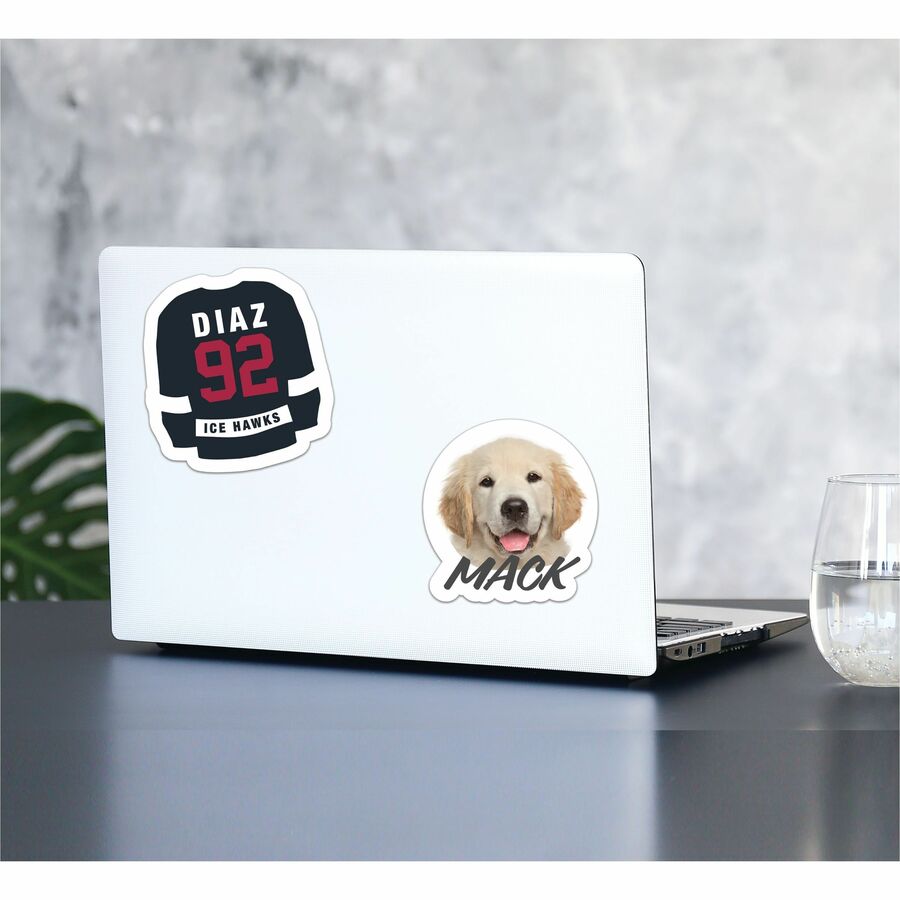 White Vinyl Film Rectangle Labels 8" X 10-1/2" , Removable Adhesive, for Laser Printers - 22851