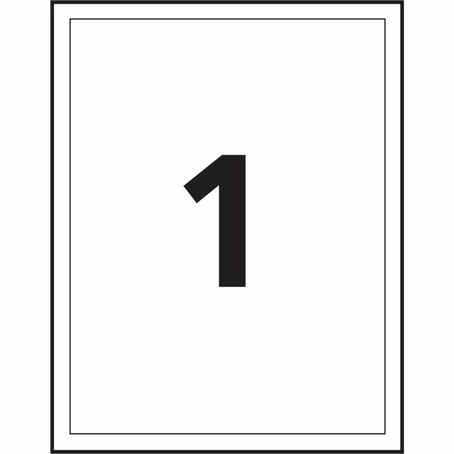 White Vinyl Film Rectangle Labels 8" X 10-1/2" , Removable Adhesive, for Laser Printers - 22851