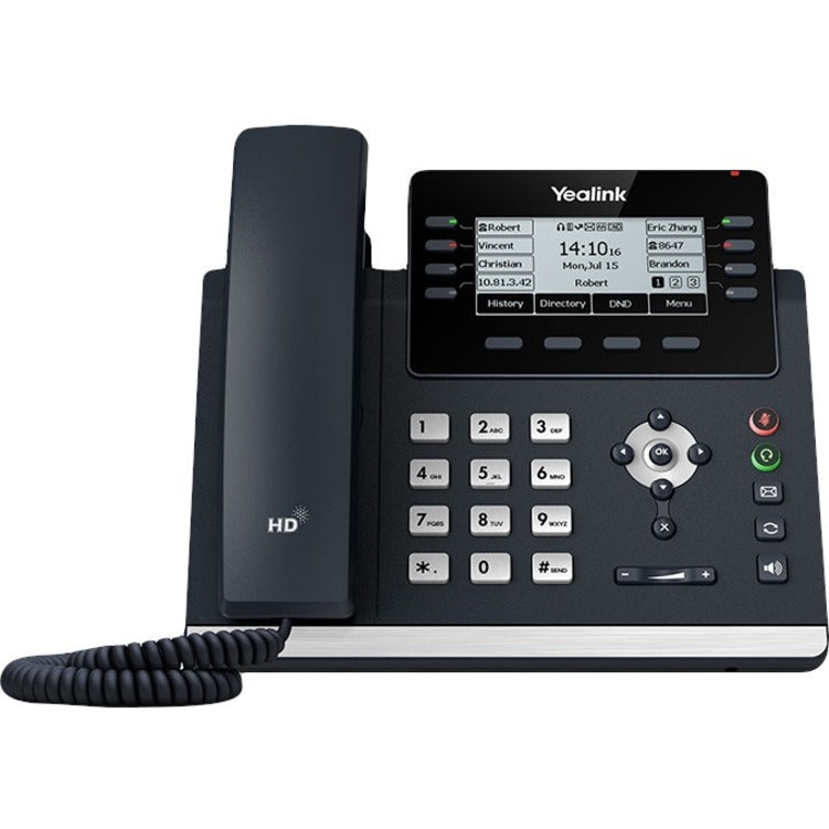 Alternate-Image1 Image for Yealink SIP-T43U IP Phone - Corded - Corded - Wall Mountable, Desktop - Classic Gray