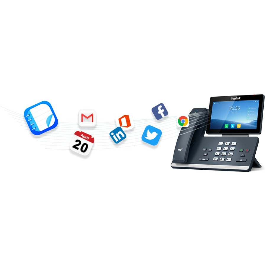 Alternate-Image1 Image for Yealink SIP-T58W Pro IP Phone - Corded/Cordless - Corded/Cordless - Bluetooth, Wi-Fi - Wall Mountable, Desktop - Classic Gray