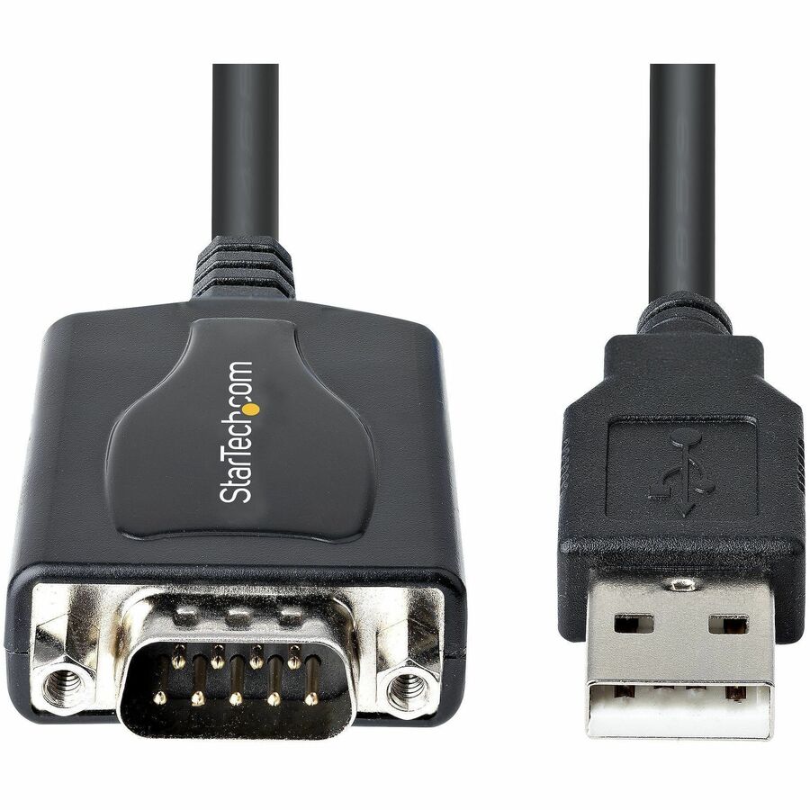Alternate-Image7 Image for StarTech.com 3ft (1m) USB to Serial Cable with COM Port Retention, DB9 Male RS232 to USB Converter, USB to Serial Adapter, Prolific IC