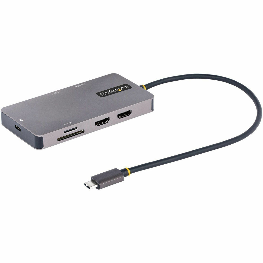 Main Image for StarTech.com USB C Multiport Adapter, Dual HDMI, 4K 60Hz, 2x 5Gbps USB-A Hub, 100W Power Delivery, GbE, SD/MicroSD, USB C Mini Dock