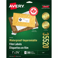 Avery Rectangle Waterproof Labels 1" x 2-5/8" , Permanent Adhesive, for Laser Printers